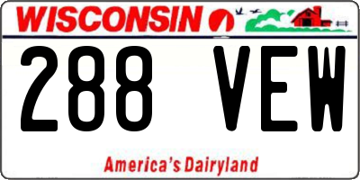 WI license plate 288VEW