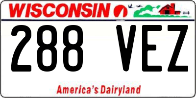 WI license plate 288VEZ