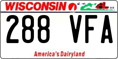 WI license plate 288VFA