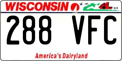 WI license plate 288VFC