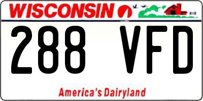 WI license plate 288VFD