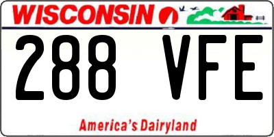 WI license plate 288VFE