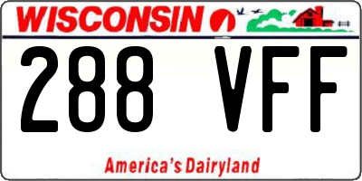 WI license plate 288VFF