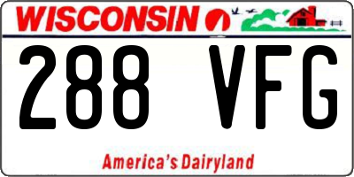 WI license plate 288VFG