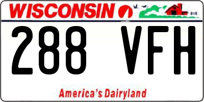 WI license plate 288VFH