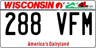 WI license plate 288VFM