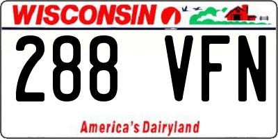 WI license plate 288VFN