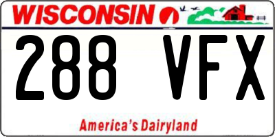 WI license plate 288VFX