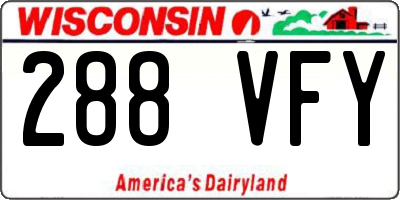 WI license plate 288VFY