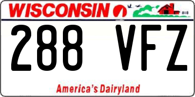 WI license plate 288VFZ