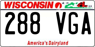 WI license plate 288VGA