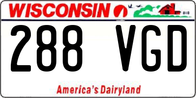 WI license plate 288VGD