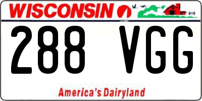 WI license plate 288VGG