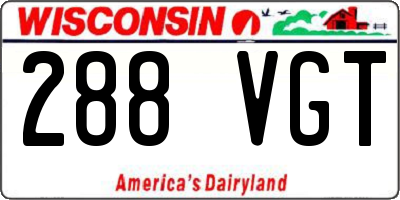 WI license plate 288VGT