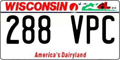 WI license plate 288VPC