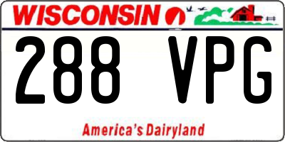 WI license plate 288VPG