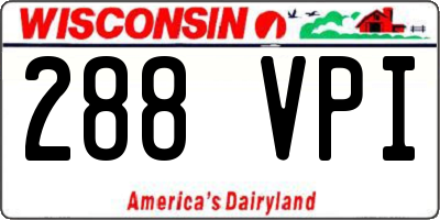 WI license plate 288VPI