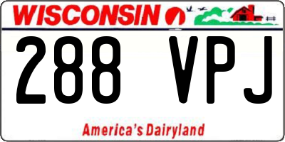 WI license plate 288VPJ