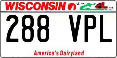 WI license plate 288VPL