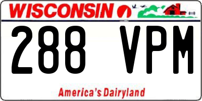 WI license plate 288VPM