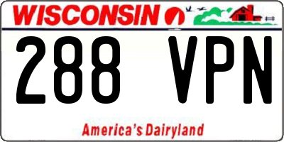 WI license plate 288VPN