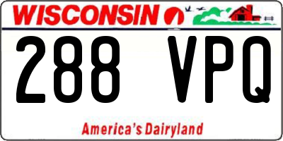 WI license plate 288VPQ