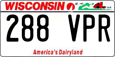 WI license plate 288VPR