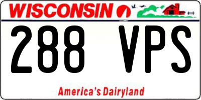 WI license plate 288VPS