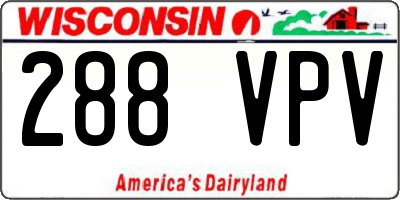 WI license plate 288VPV
