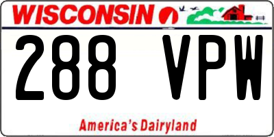 WI license plate 288VPW