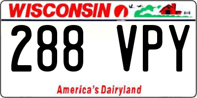 WI license plate 288VPY