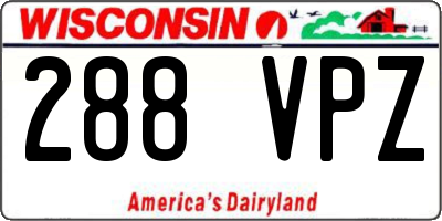 WI license plate 288VPZ