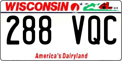 WI license plate 288VQC