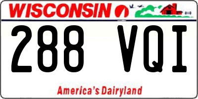 WI license plate 288VQI
