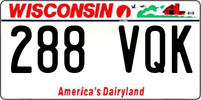 WI license plate 288VQK