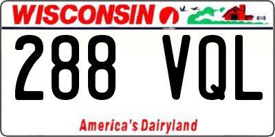 WI license plate 288VQL