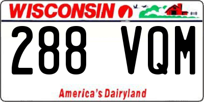 WI license plate 288VQM