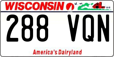 WI license plate 288VQN
