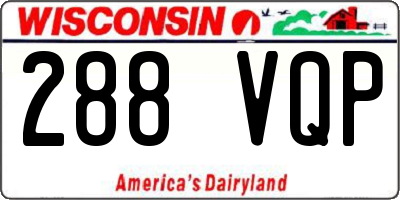 WI license plate 288VQP