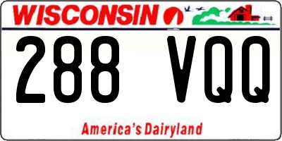 WI license plate 288VQQ