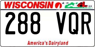 WI license plate 288VQR