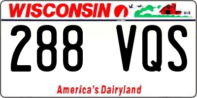 WI license plate 288VQS