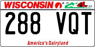 WI license plate 288VQT