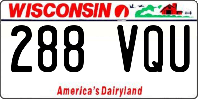 WI license plate 288VQU