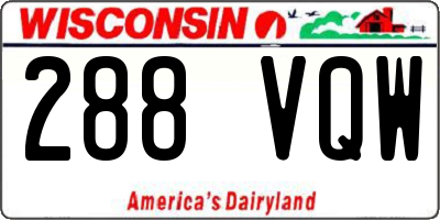 WI license plate 288VQW