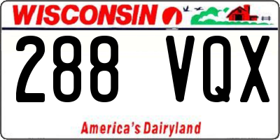 WI license plate 288VQX