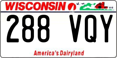 WI license plate 288VQY