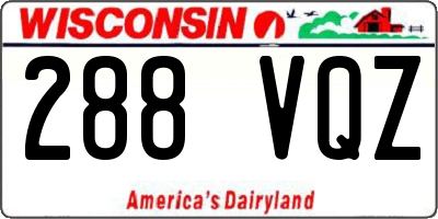WI license plate 288VQZ