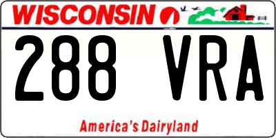 WI license plate 288VRA