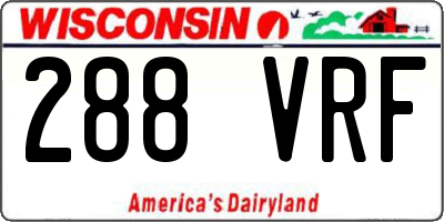 WI license plate 288VRF